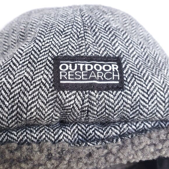 Outdoor Research Trapper Hat Size Small w/ Ear Flaps Wool Blend Herringbone - Picture 7 of 11